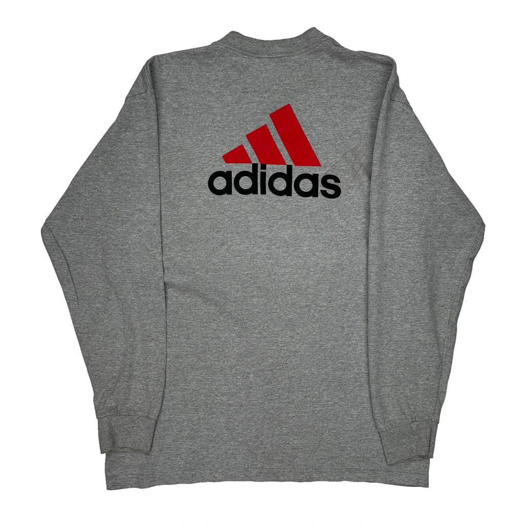 Hempfield Soccer Club Adidas Graphic Long Sleeve T-Shirt - Large Gray Cotton - Image 2