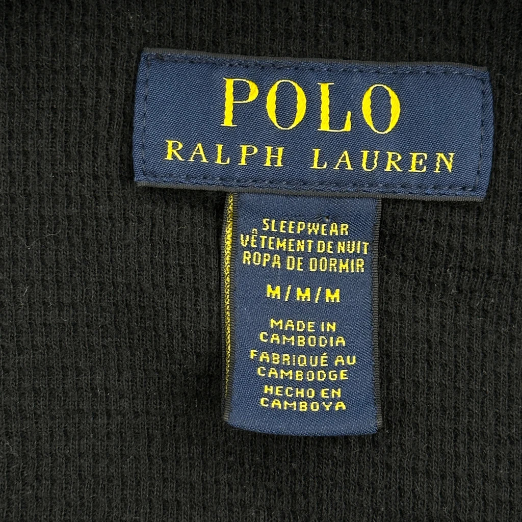 Henley Polo By Ralph Lauren Long Sleeve T-Shirt - Medium Black Cotton - Image 3
