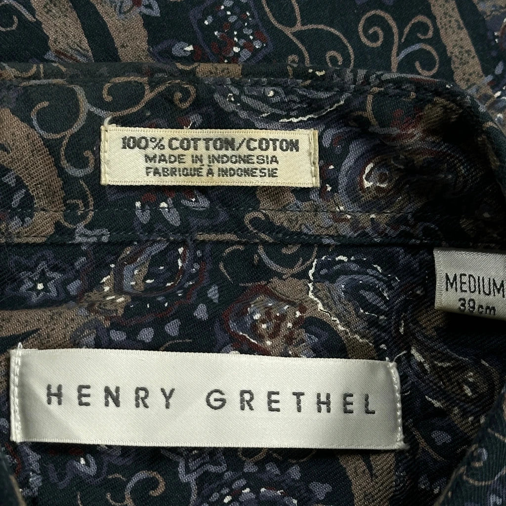 Henry Grethel Patterned Shirt - Medium Blue Cotton - Image 3