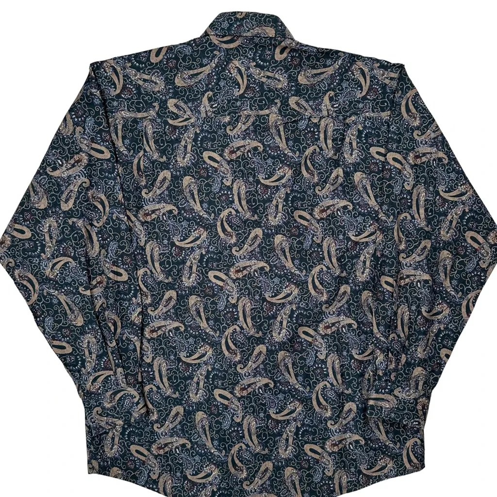 Henry Grethel Patterned Shirt - Medium Blue Cotton - Image 6