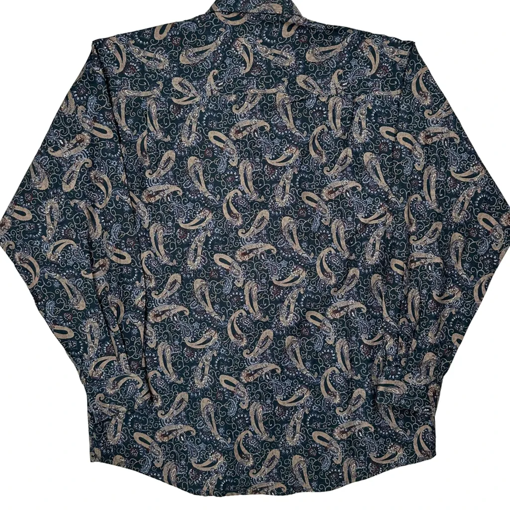 Henry Grethel Patterned Shirt - Medium Blue Cotton - Image 7