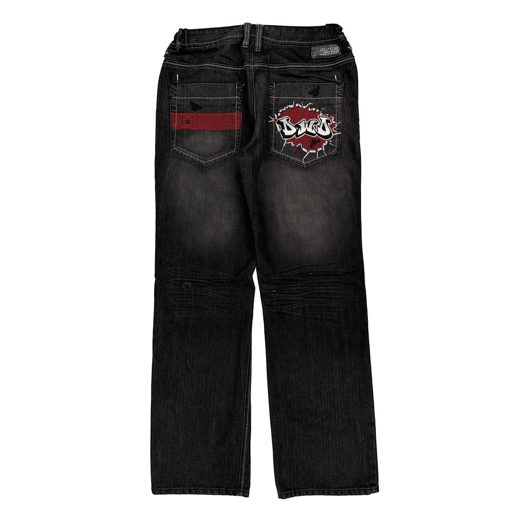 Here+There Graphic Jeans - 30W 30L Black Denim