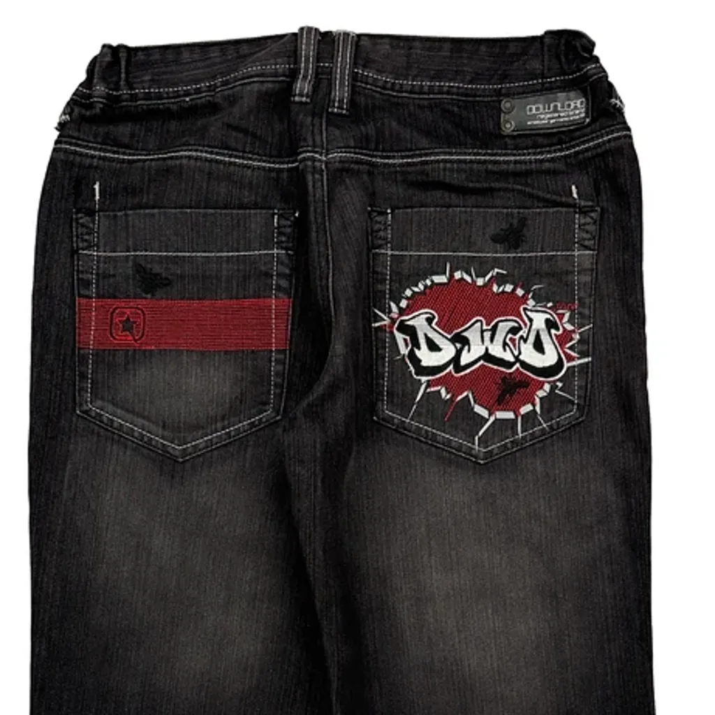 Here+There Graphic Jeans - 30W 30L Black Denim - Image 8