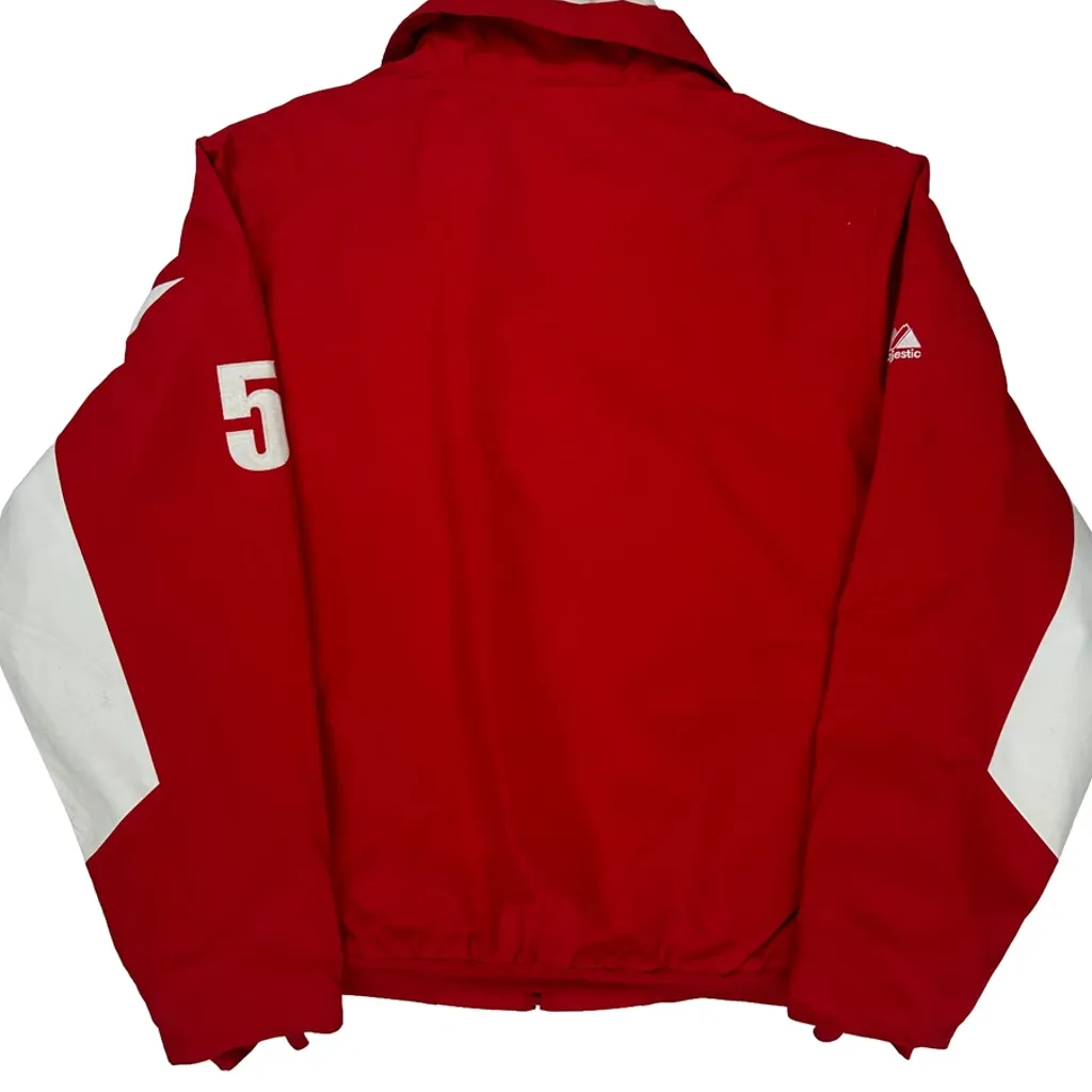 Hibbing Majestic Graphic Baseball Jacket - Medium Red Polyester - Image 7