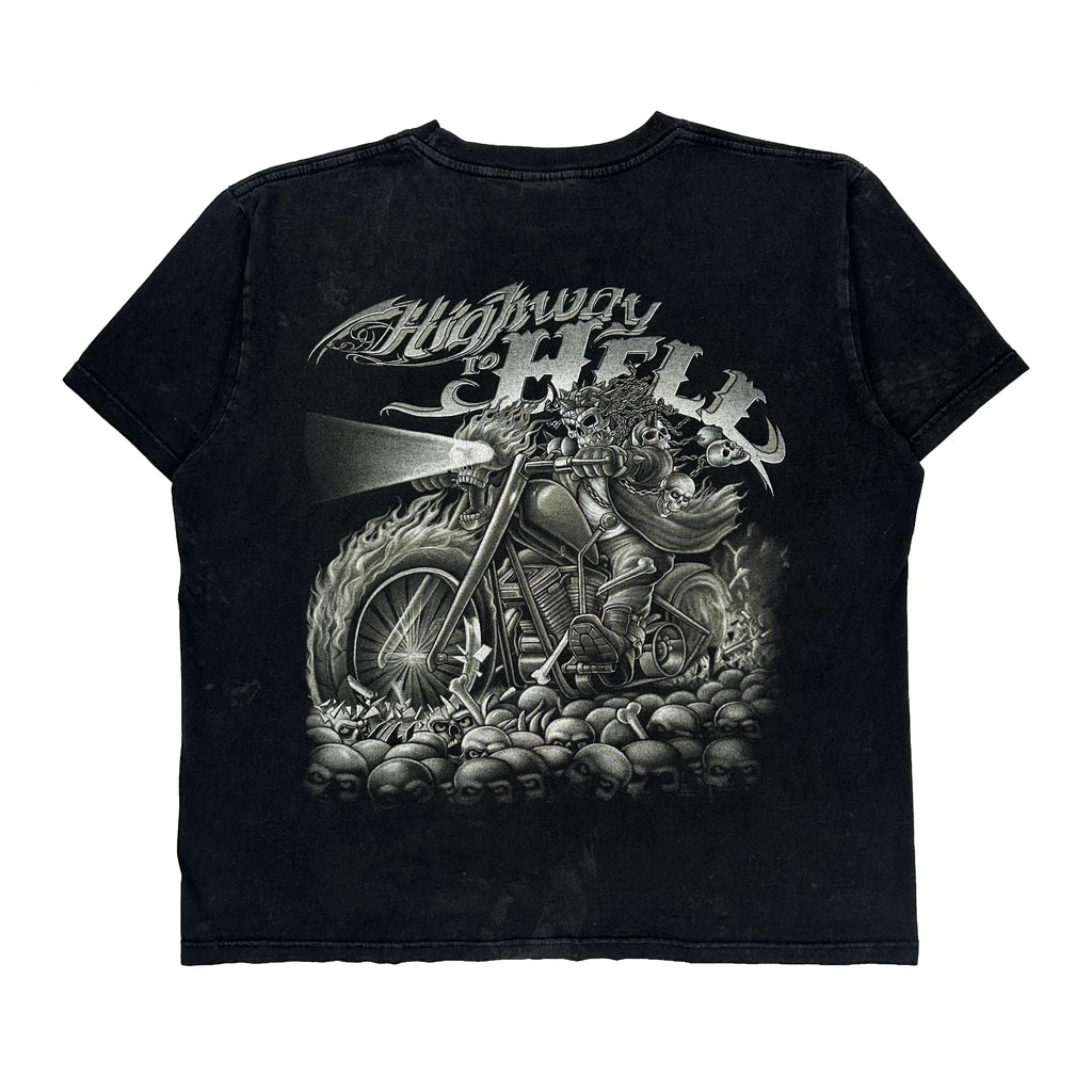 Highway To Hell Rockvolution Graphic T-Shirt - Large Black Cotton - Image 2