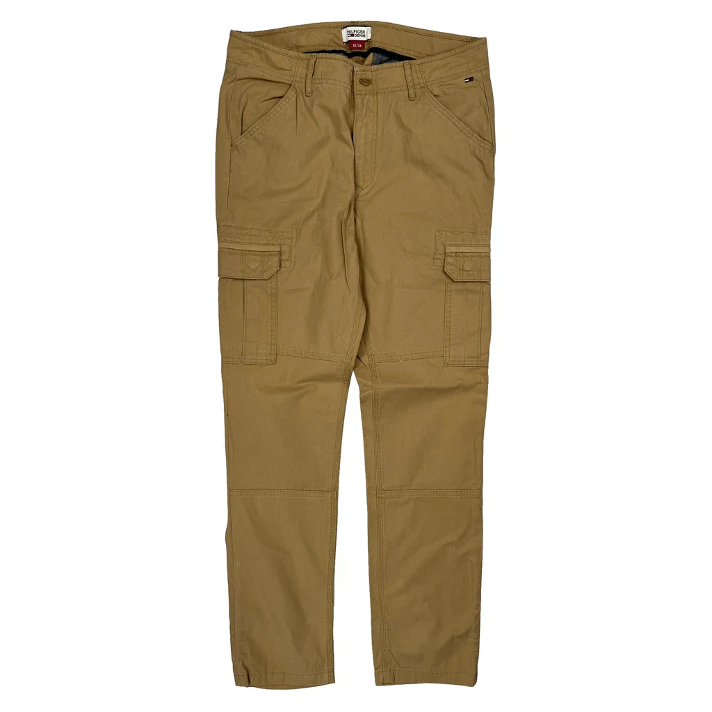 Hilfiger Denim Cargo Trousers - 32W 32L Khaki Cotton - Image 2