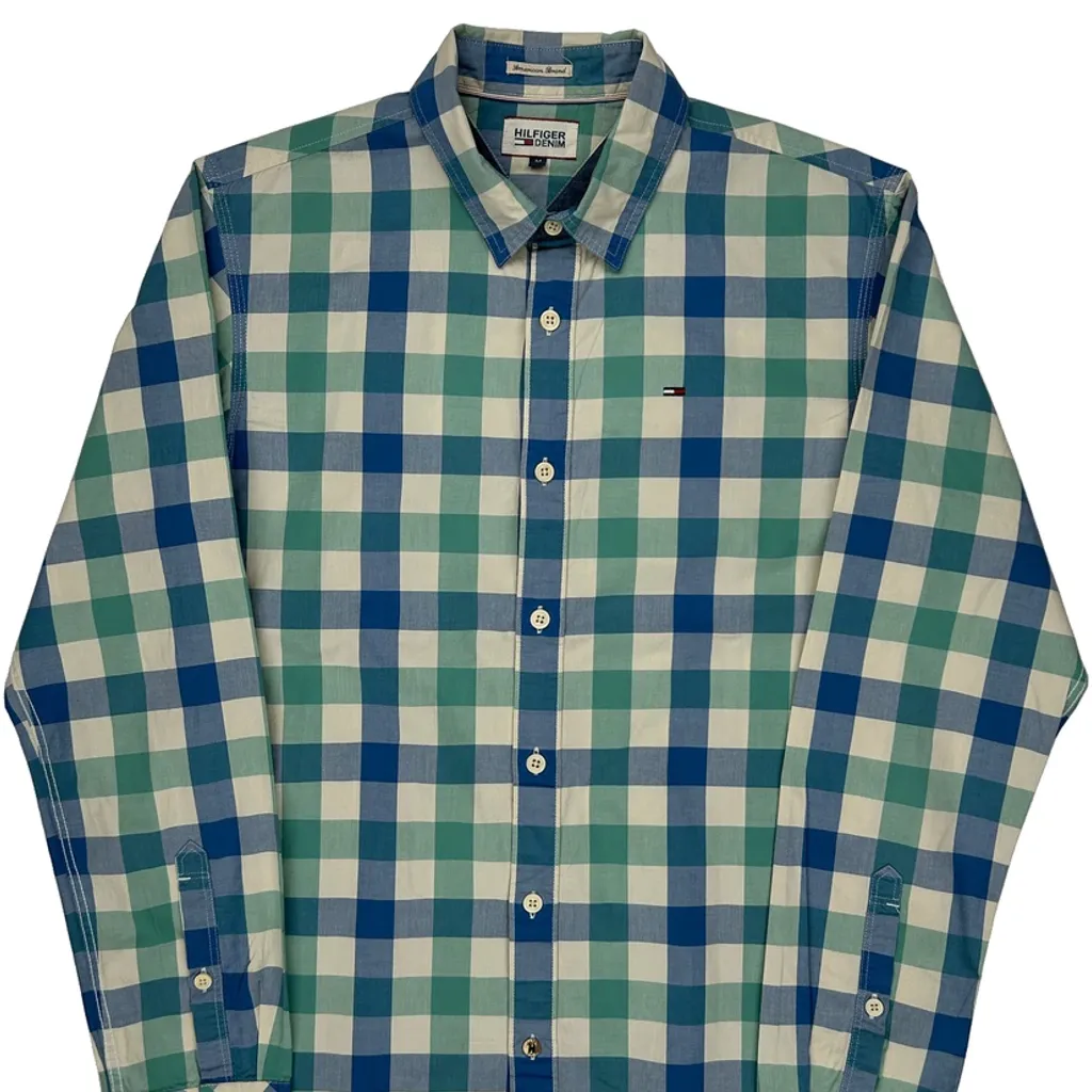 Hilfiger Denim Checked Shirt - Medium Blue Cotton - Image 5