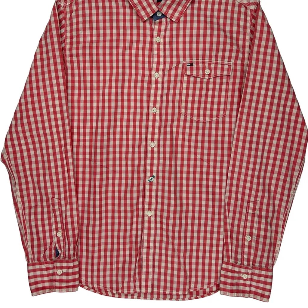 Hilfiger Denim Checked Shirt - Large Red Cotton - Image 4