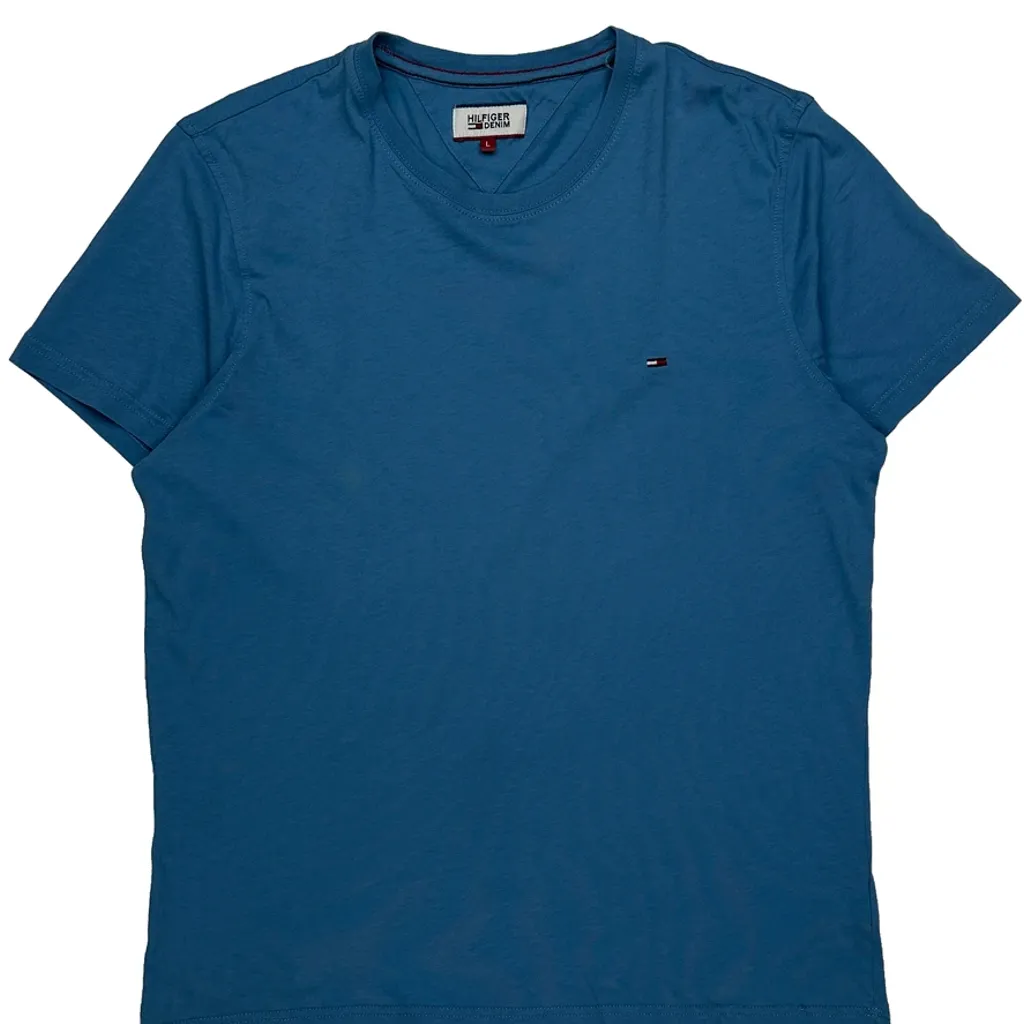 Hilfiger Denim T-Shirt - Large Blue Cotton - Image 5