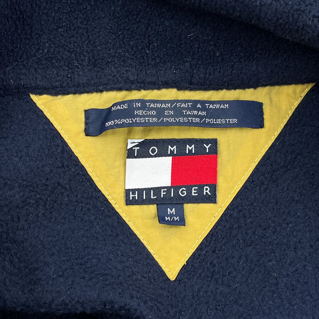 Hilfiger Spellout On Back Tommy Hilfiger Spellout 1/4 Zip - Medium Navy Polyester - Image 3