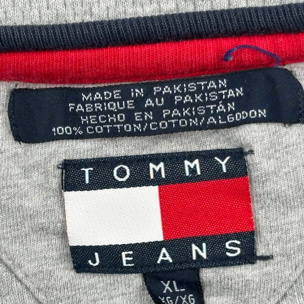 Hilfiger Spellout Tommy Jeans T-Shirt - XL Grey Cotton - Image 3