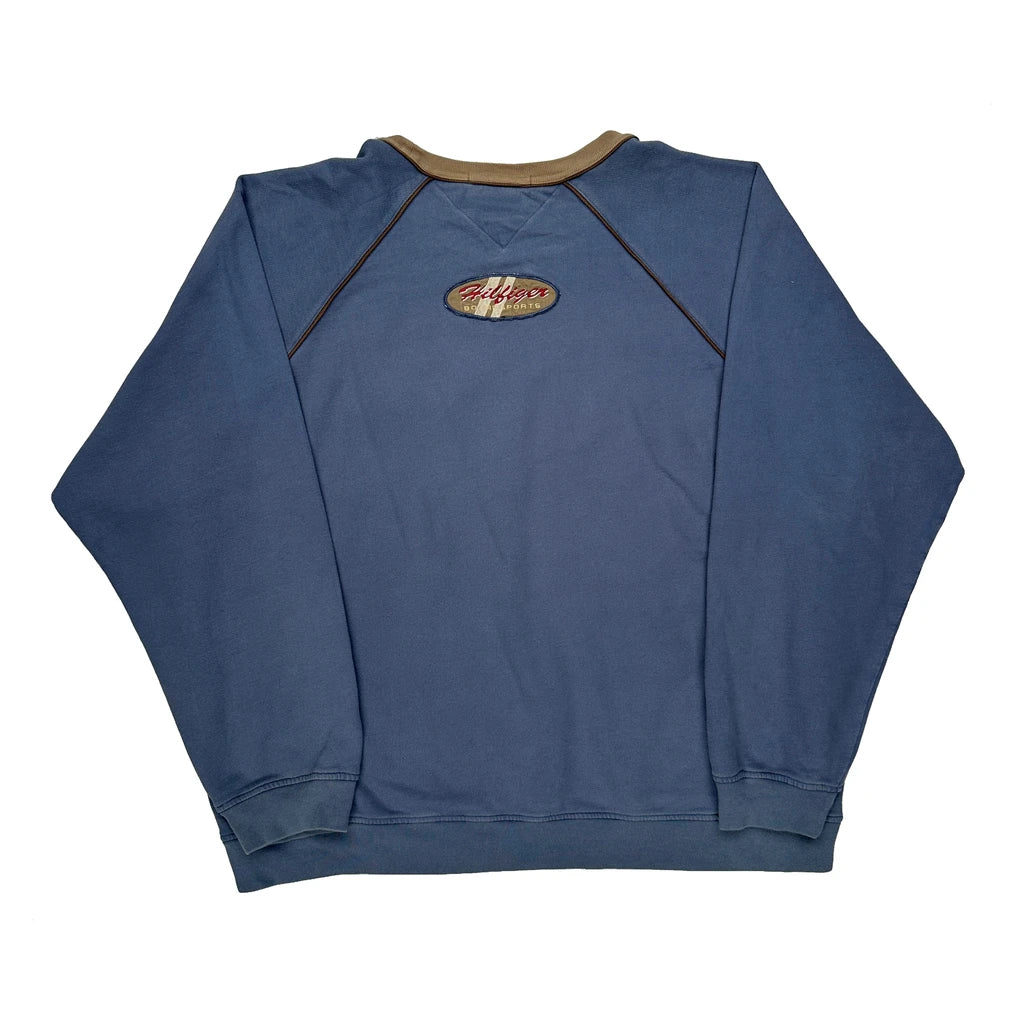 Hilfiger Sport Tommy Hilfiger Spellout Sweatshirt - 2XL Blue Cotton - Image 2