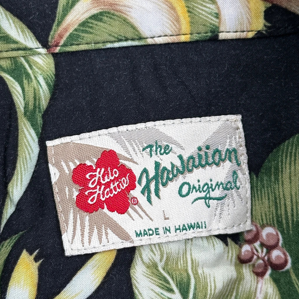 Hilo Hattie Floral Hawaiian Shirt - Large Black Cotton - Image 3