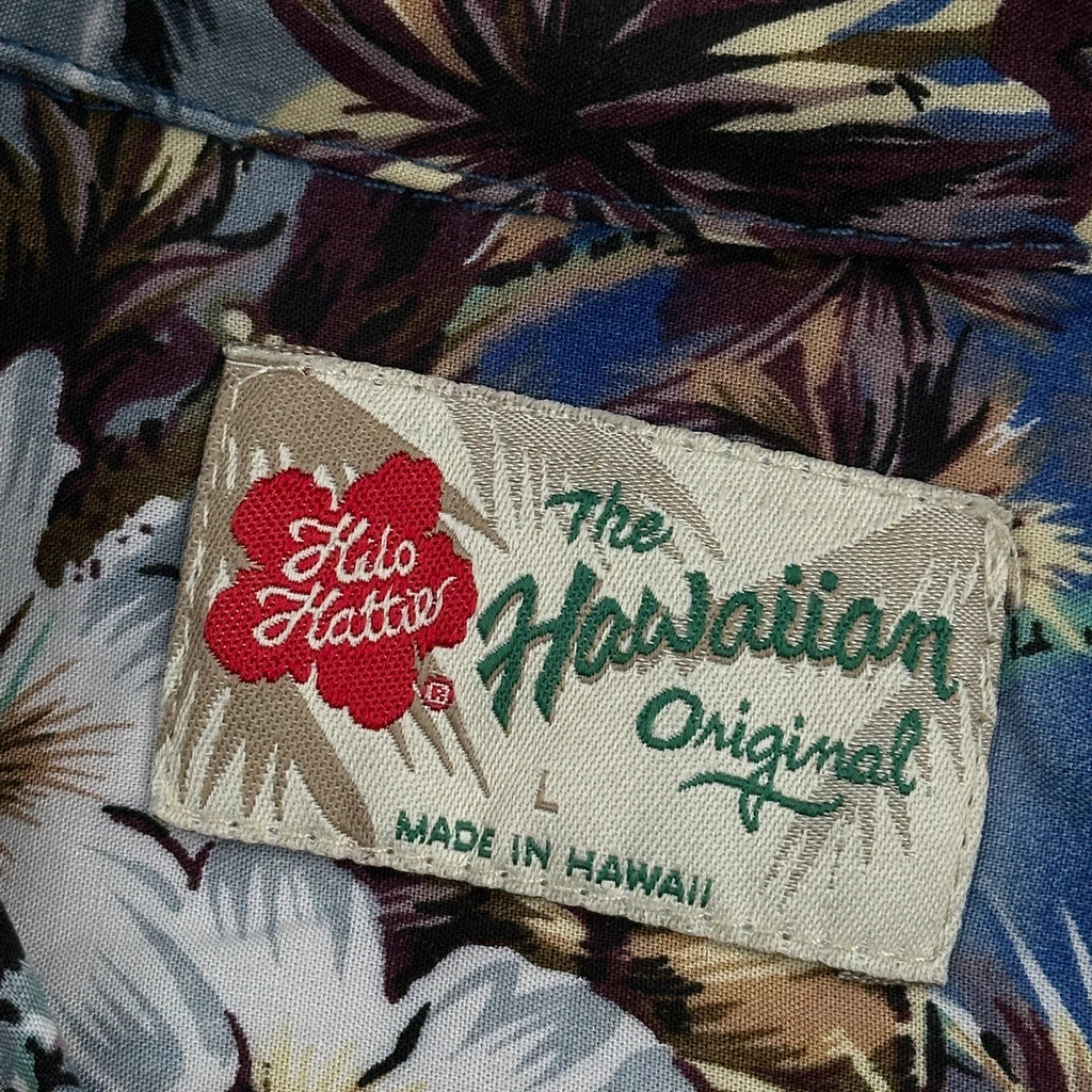 Hilo Hattie Floral Hawaiian Shirt - Large Blue Cotton - Image 3
