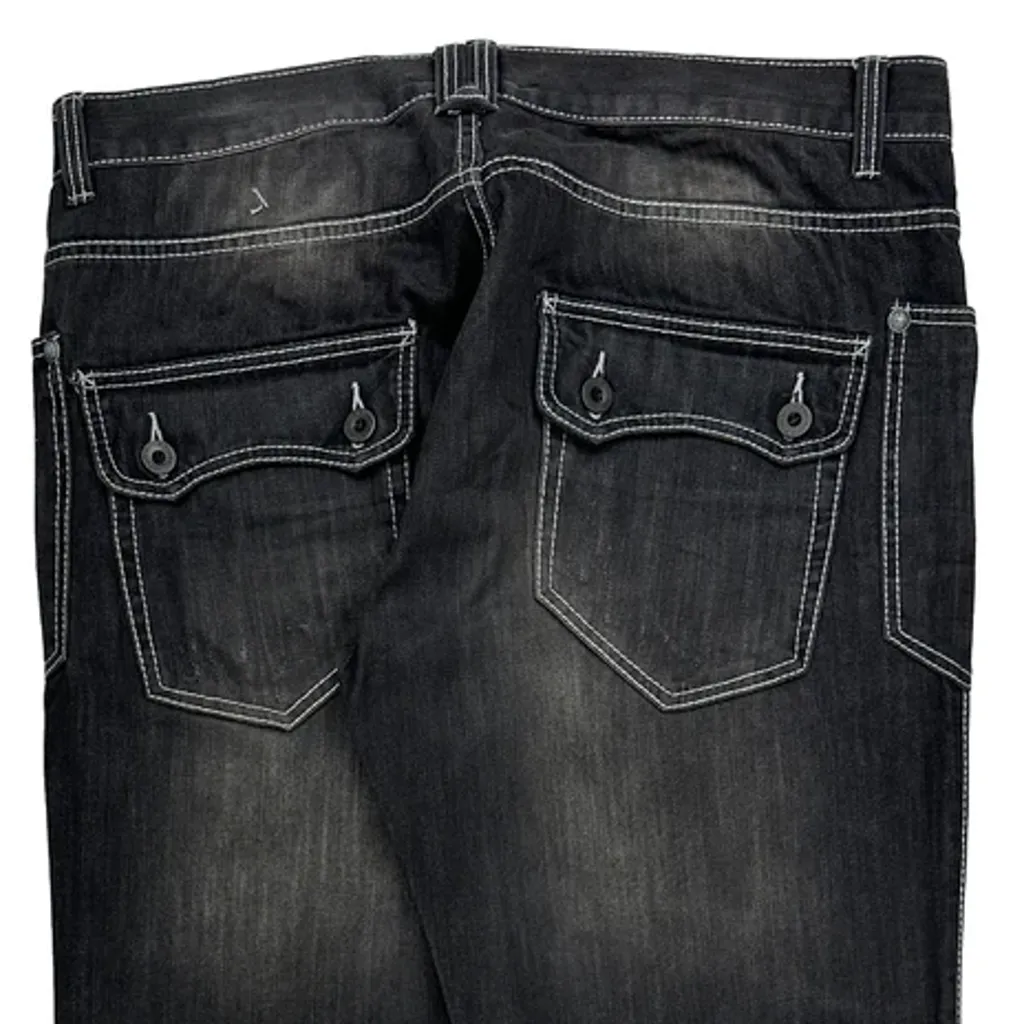 Hip Hop Rock & Roll Hall Of Fame Contrast Stitch Jeans - 40W 34L Black Cotton - Image 7
