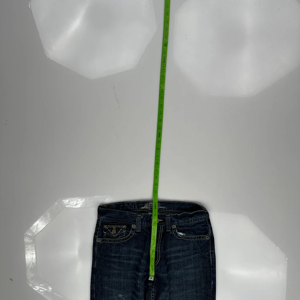 Hip Hop Unbranded Contrast Stitch Jeans - 29W 32L Blue Cotton - Image 4
