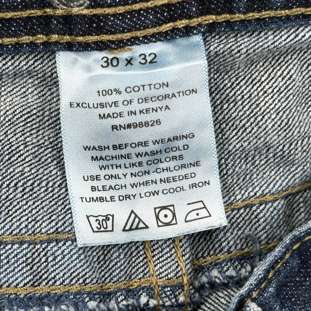 Hip Hop Unbranded Contrast Stitch Jeans - 29W 32L Blue Cotton - Image 6