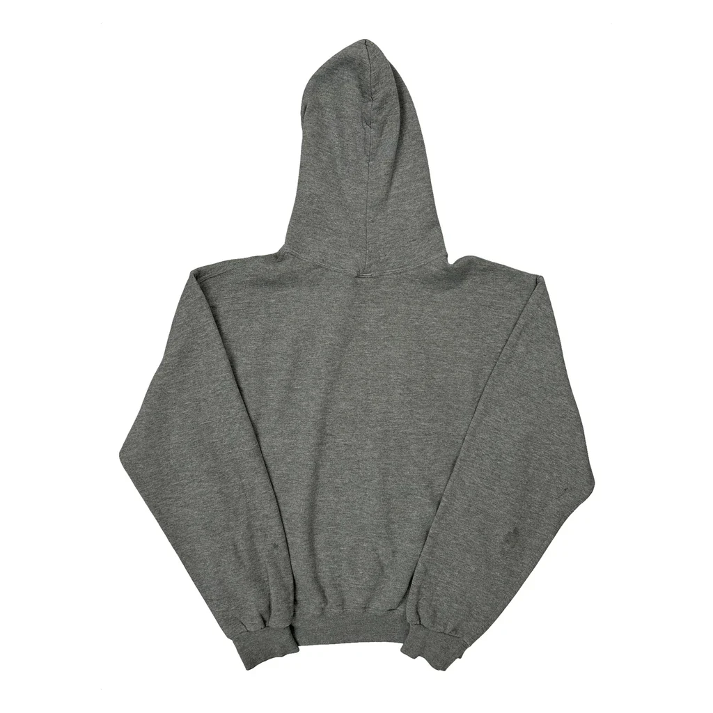 Hockey Graphic Russell Athletic Hoodie - Medium Grey Cotton Blend - Image 2