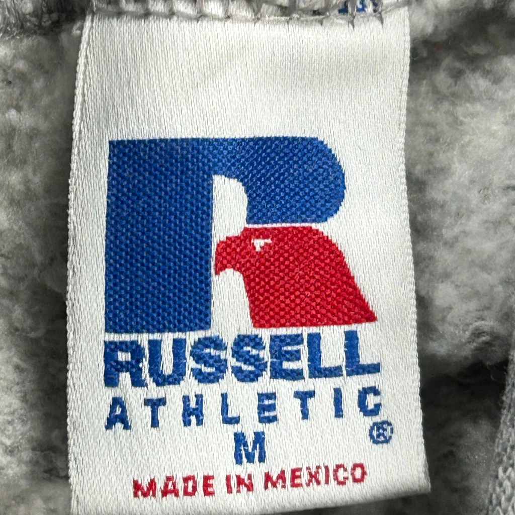 Hockey Graphic Russell Athletic Hoodie - Medium Grey Cotton Blend - Image 3