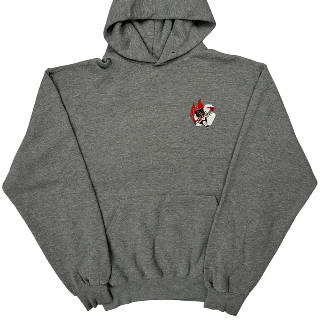 Hockey Graphic Russell Athletic Hoodie - Medium Grey Cotton Blend - Image 5