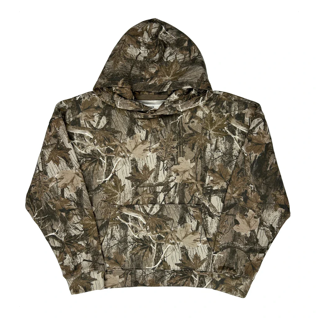 Hollister Camo Hoodie - Large Green Cotton Blend