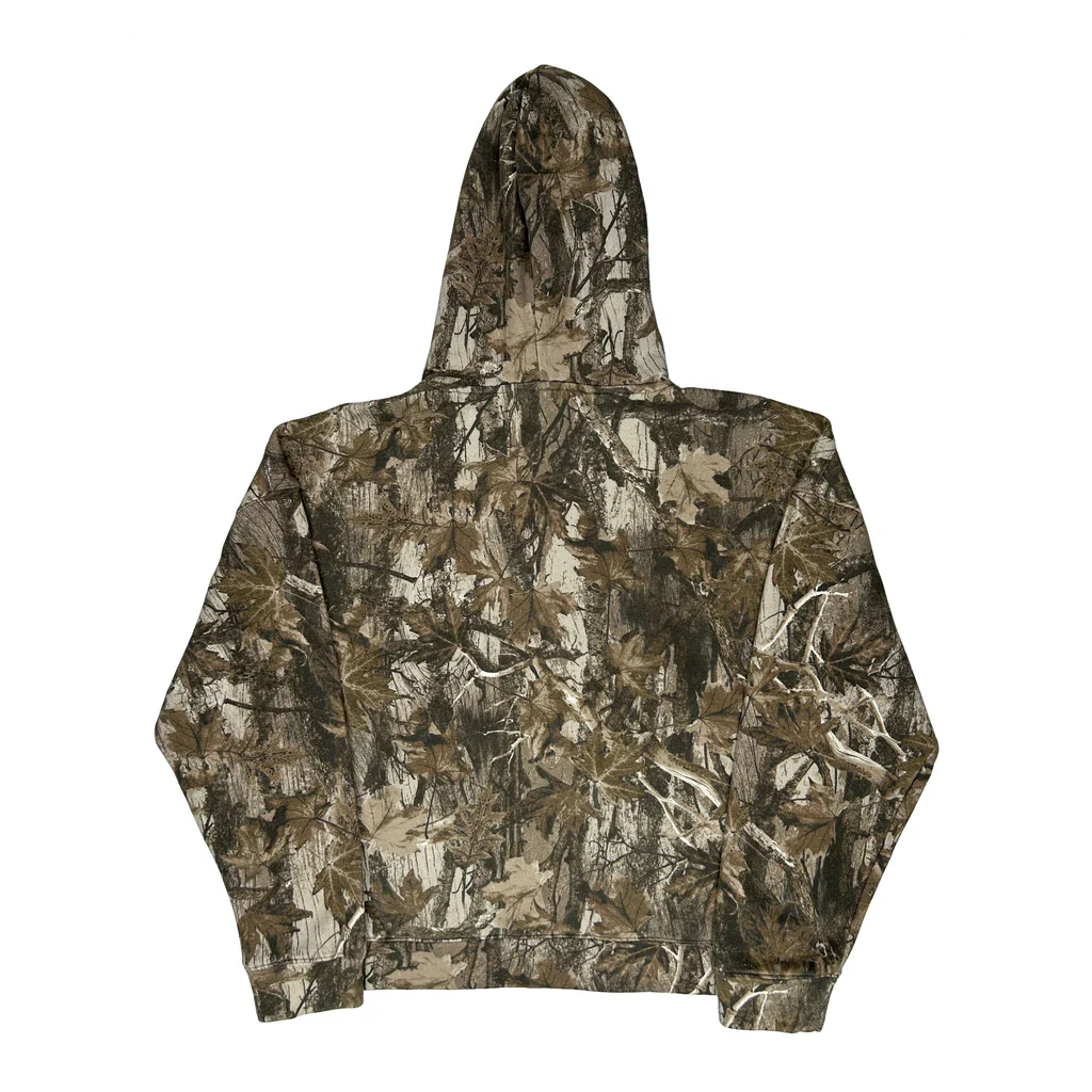 Hollister Camo Hoodie - Large Green Cotton Blend - Image 2