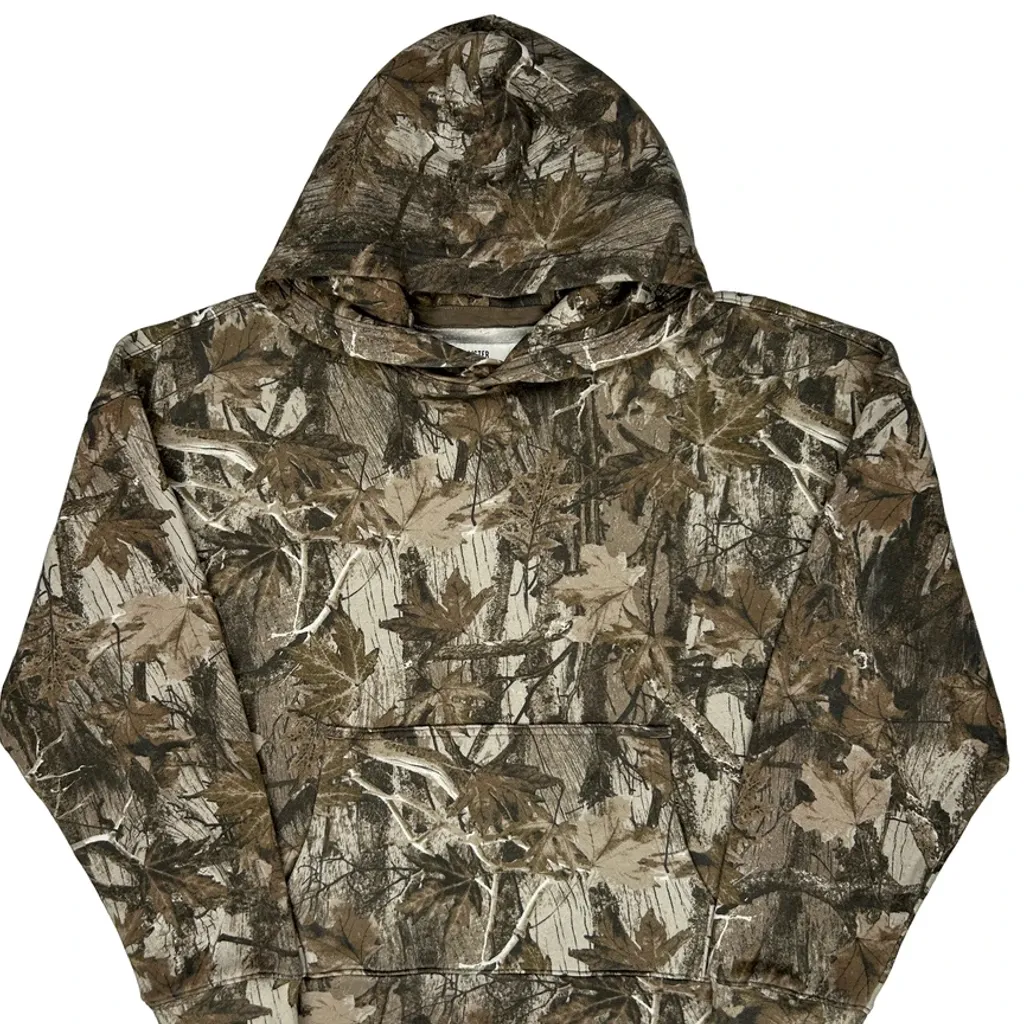 Hollister Camo Hoodie - Large Green Cotton Blend - Image 4