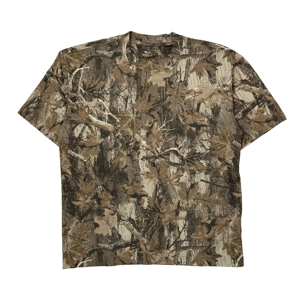 Hollister Camo T-Shirt - Medium Brown Cotton
