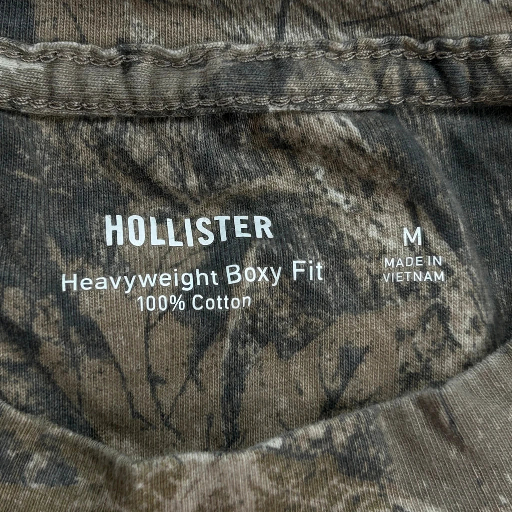 Hollister Camo T-Shirt - Medium Brown Cotton - Image 3