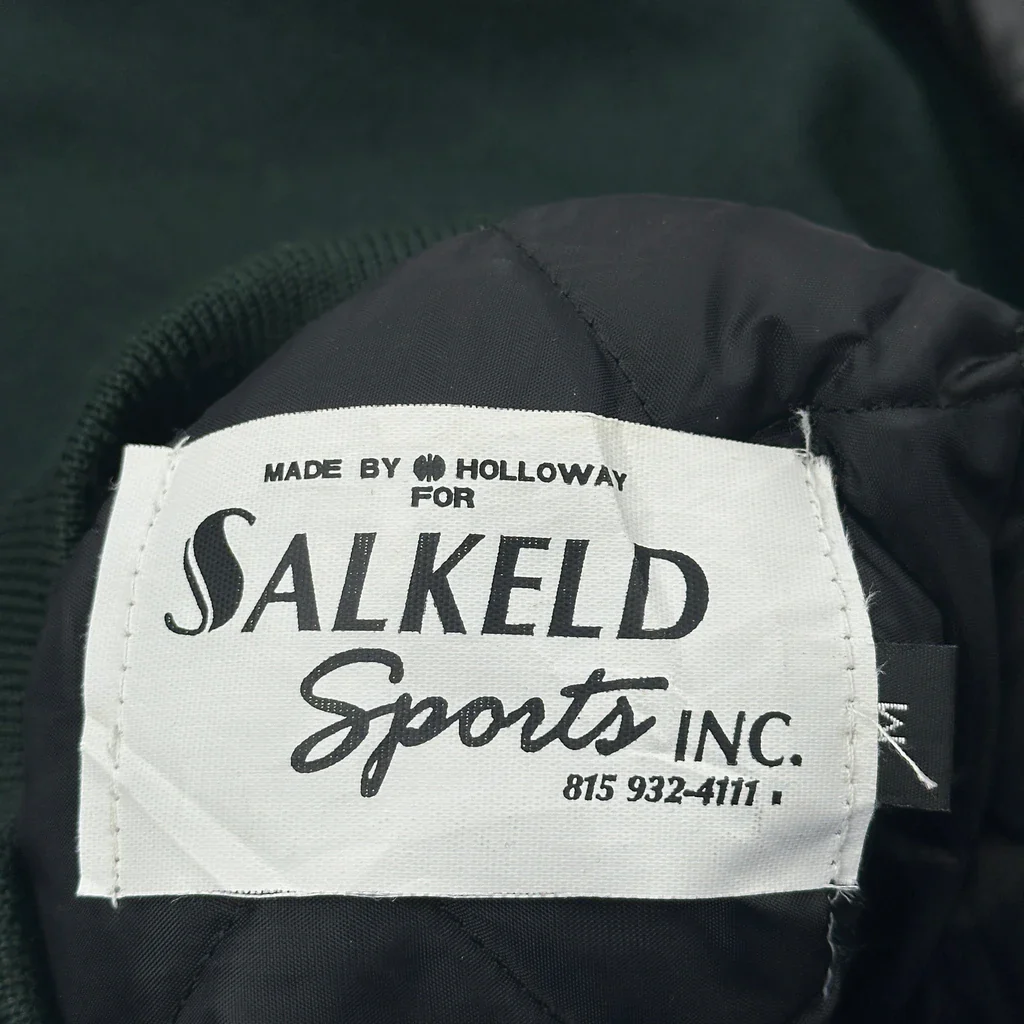 Holloway Varsity Jacket - No Size Green Wool Blend - Image 3
