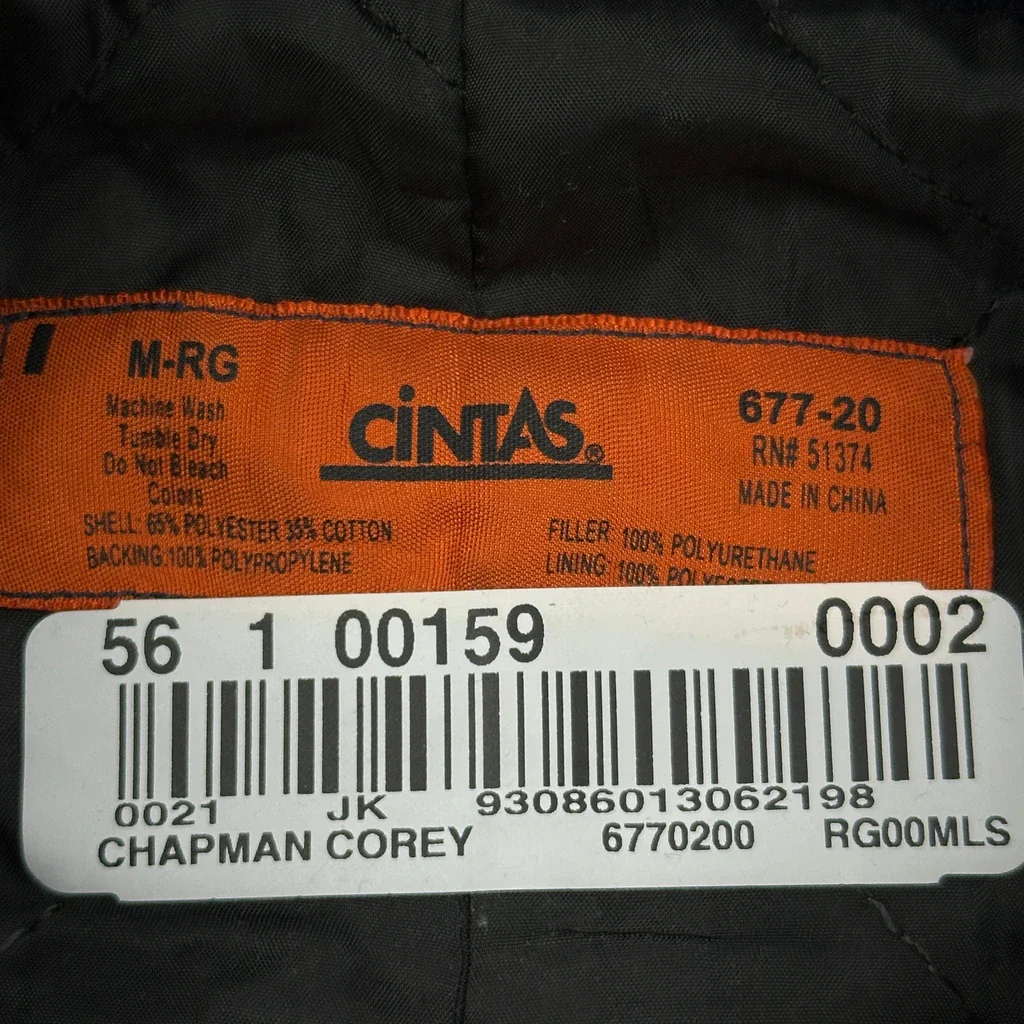Holsten Management Cintas Work Bomber Jacket - Medium Navy Polyester Blend - Image 3