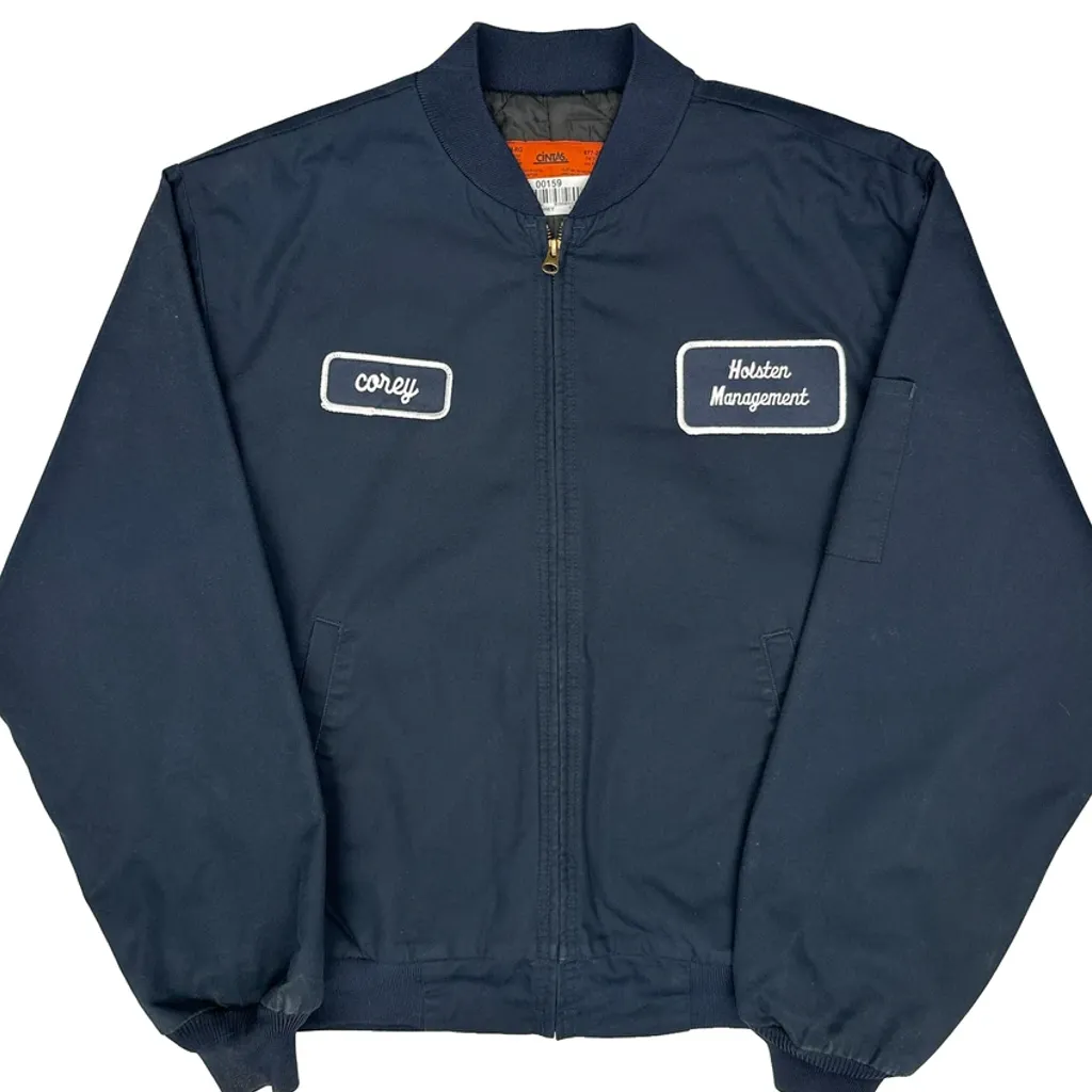 Holsten Management Cintas Work Bomber Jacket - Medium Navy Polyester Blend - Image 4