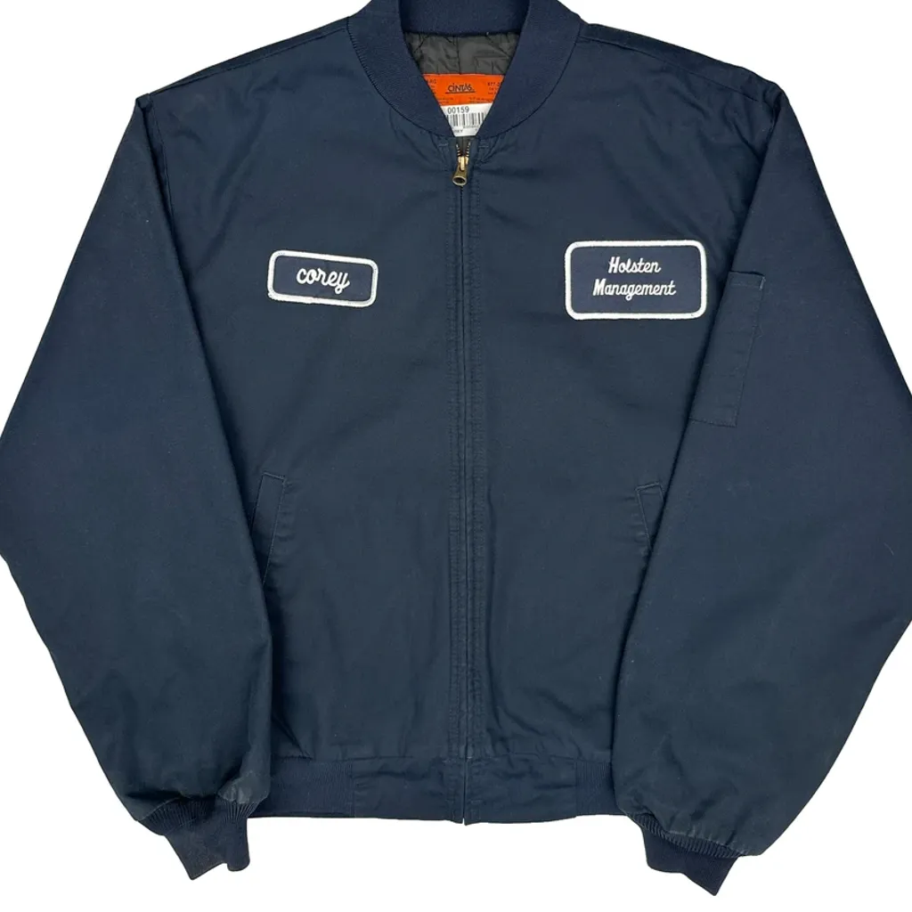 Holsten Management Cintas Work Bomber Jacket - Medium Navy Polyester Blend - Image 5