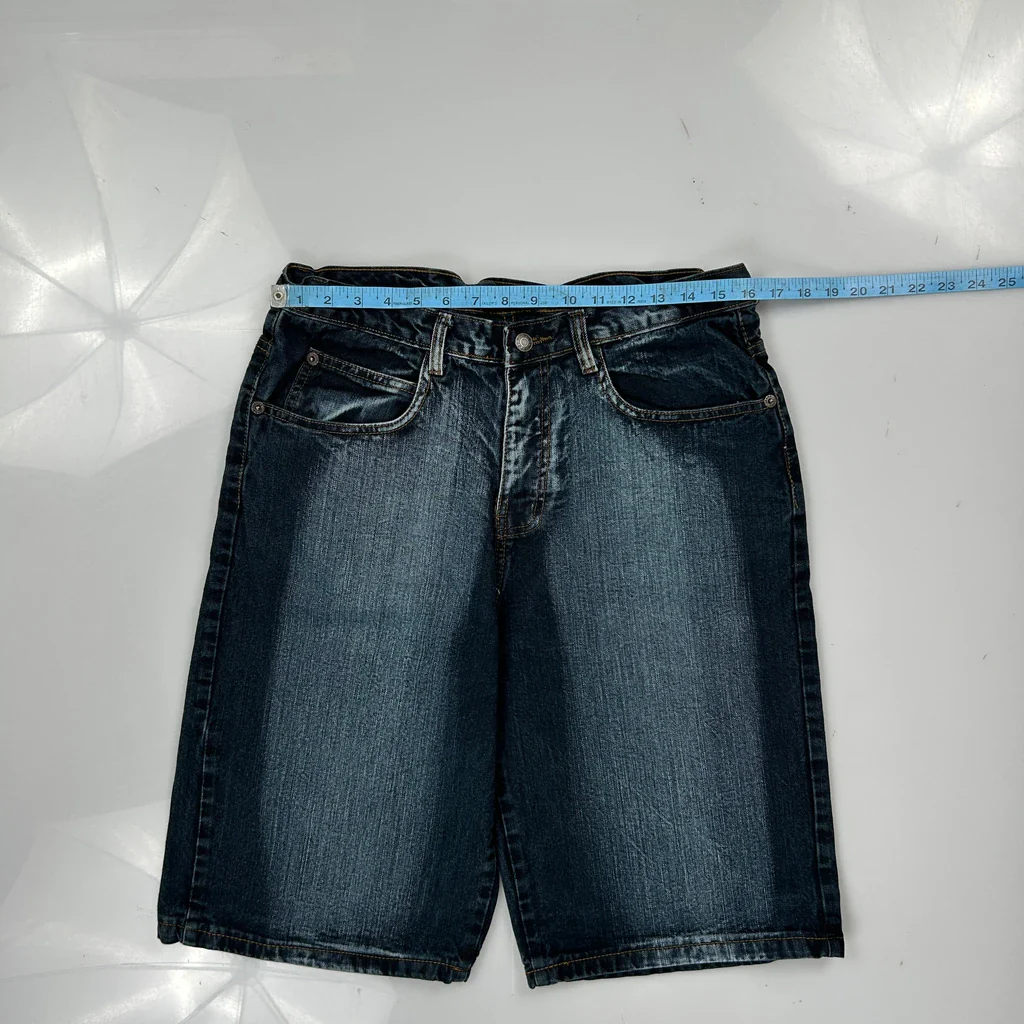 Honcbo Jeans Baggy Denim Shorts - 32W 12L Dark Wash Denim - Image 3
