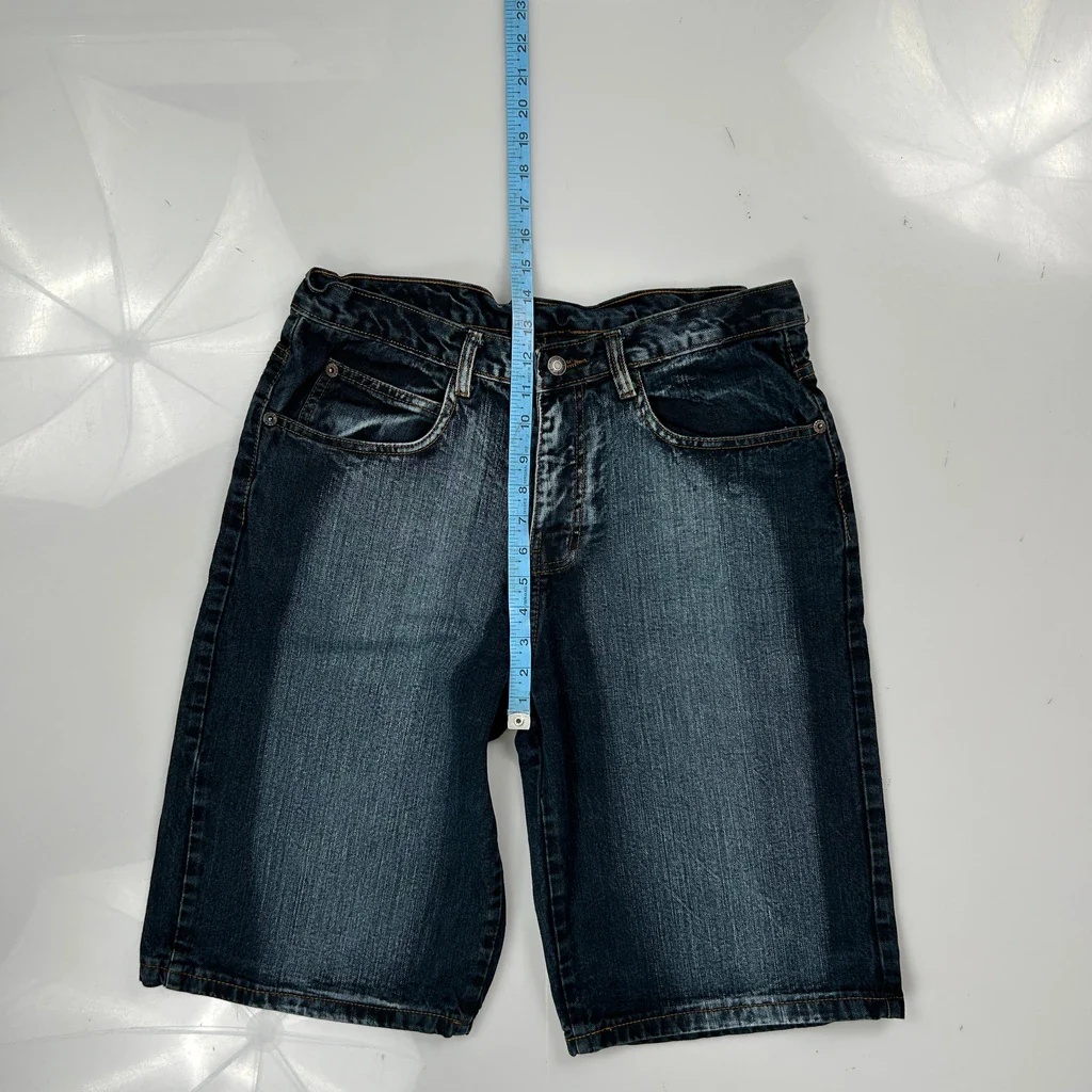 Honcbo Jeans Baggy Denim Shorts - 32W 12L Dark Wash Denim - Image 4