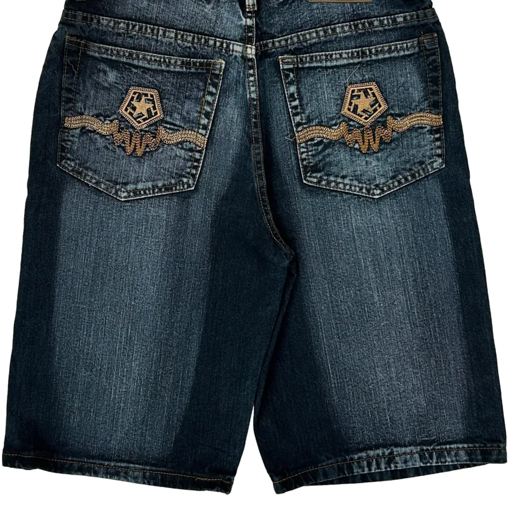 Honcbo Jeans Baggy Denim Shorts - 32W 12L Dark Wash Denim - Image 7