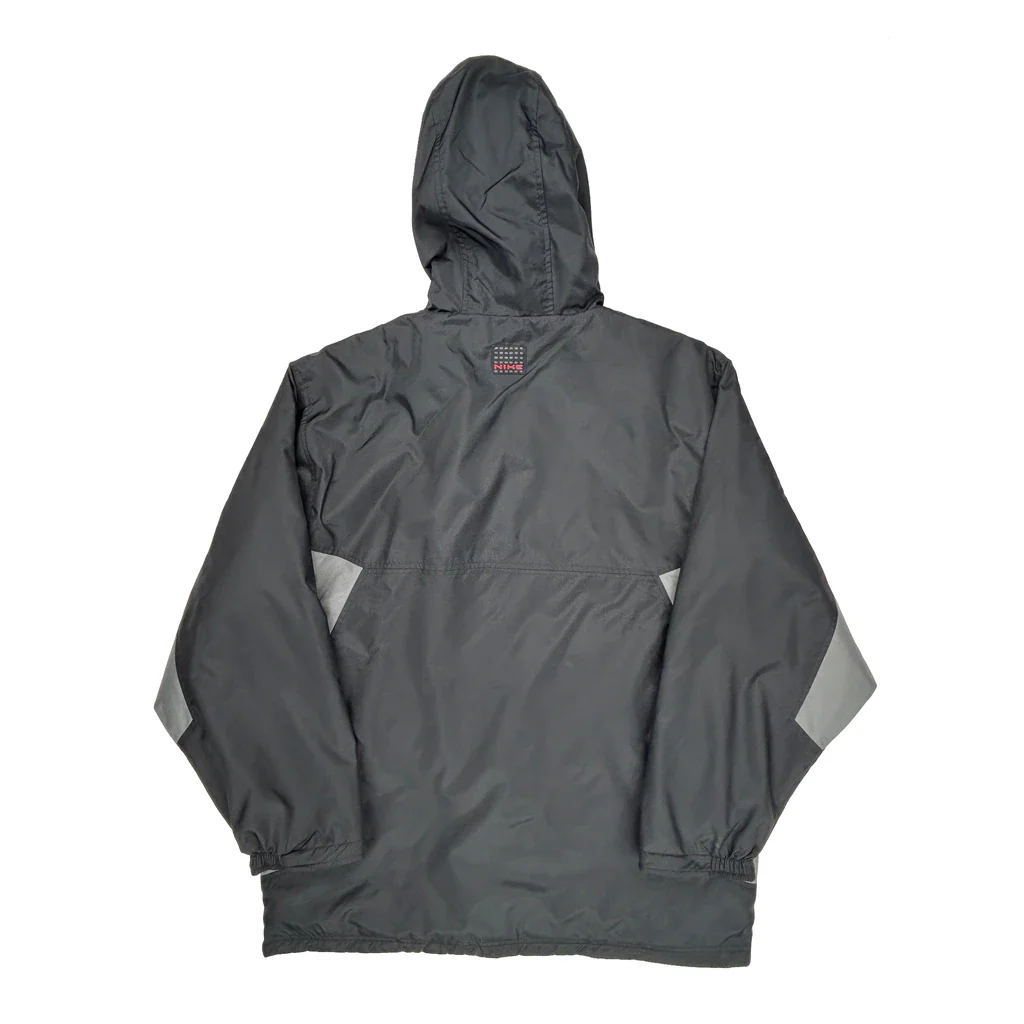 Hooded Nike Jacket - Large Black Polyester - Image 2