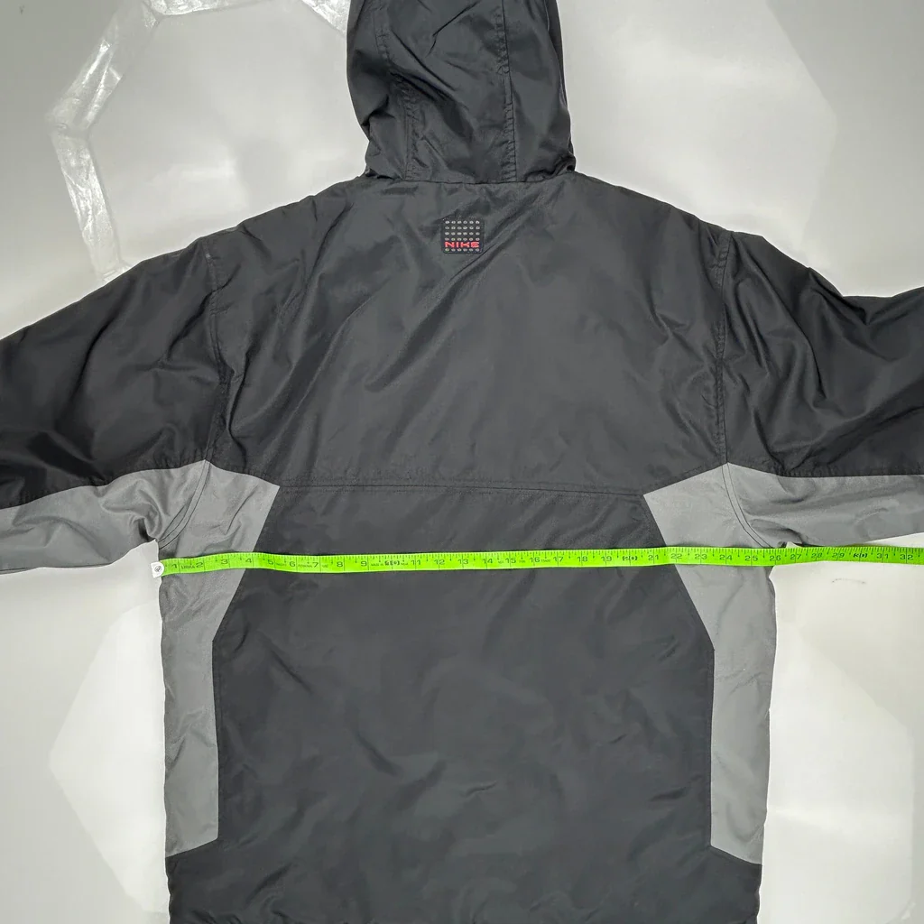 Hooded Nike Jacket - Large Black Polyester - Image 3