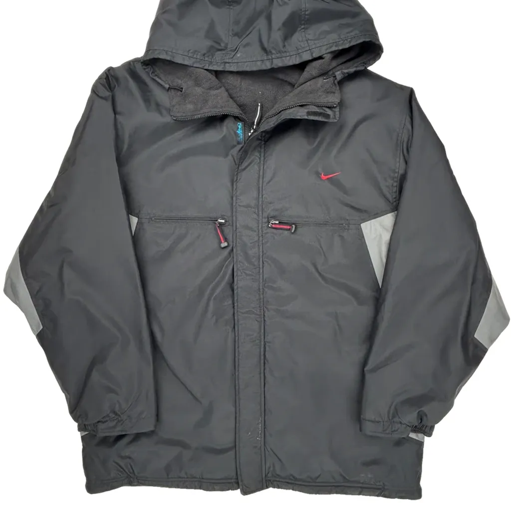 Hooded Nike Jacket - Large Black Polyester - Image 5