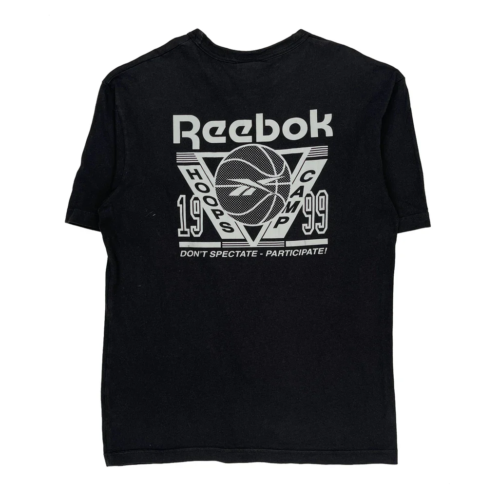 Hoops Camp 1999 Reebok Graphic T-Shirt - Medium Black Cotton - Image 2