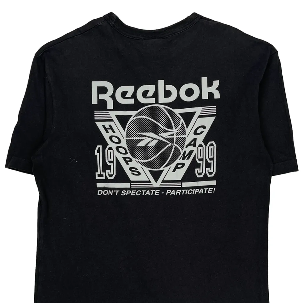 Hoops Camp 1999 Reebok Graphic T-Shirt - Medium Black Cotton - Image 6