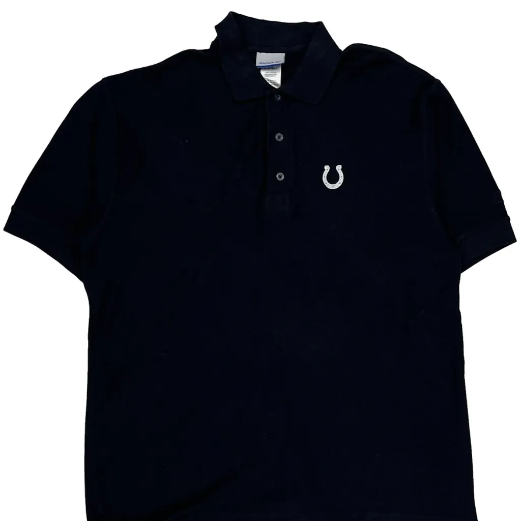 Horseshoe Logo Reebok Polo Shirt - Medium Black Cotton - Image 4