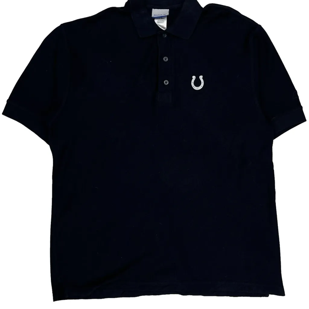 Horseshoe Logo Reebok Polo Shirt - Medium Black Cotton - Image 5