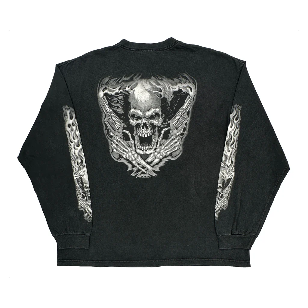 Hot Leathers Graphic Long Sleeve T-Shirt - 2XL Black Cotton - Image 2