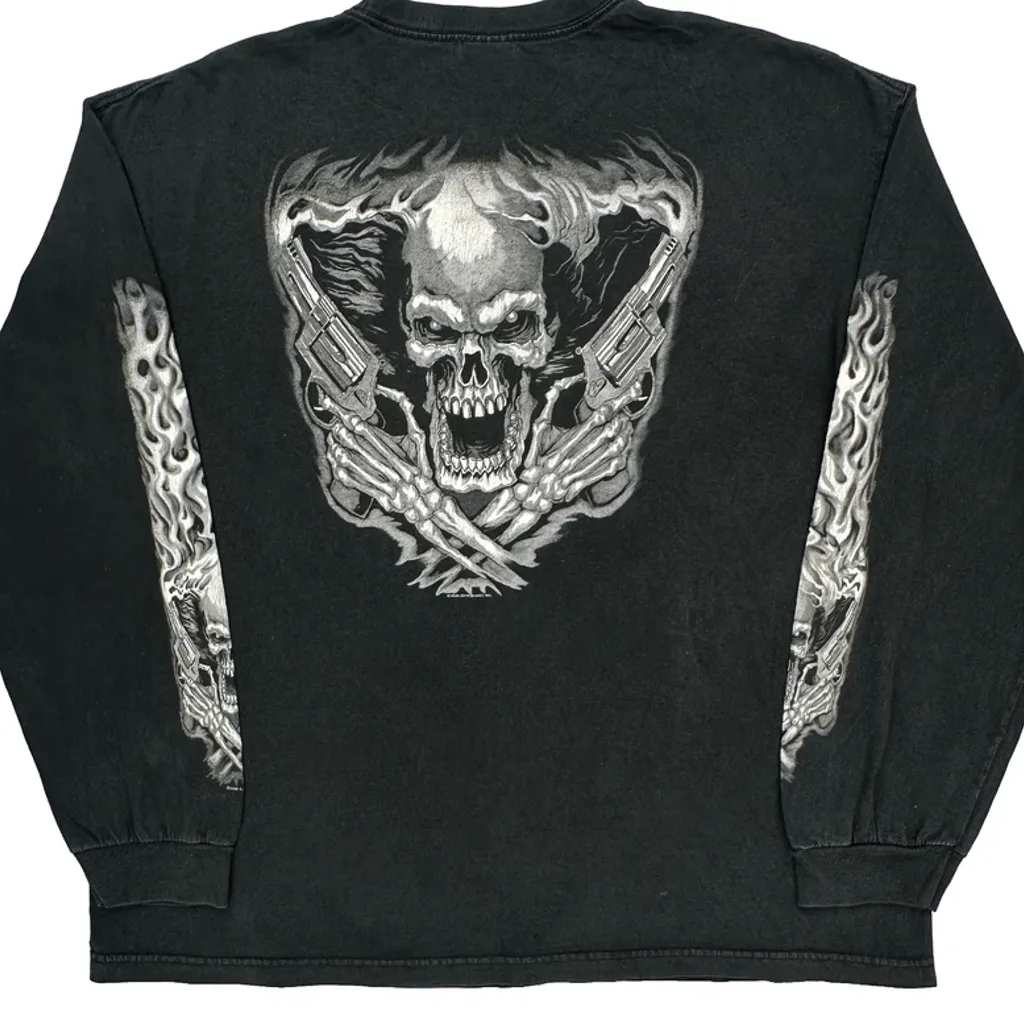 Hot Leathers Graphic Long Sleeve T-Shirt - 2XL Black Cotton - Image 6