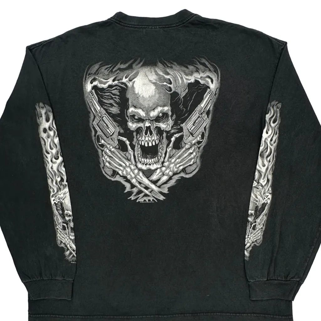 Hot Leathers Graphic Long Sleeve T-Shirt - 2XL Black Cotton - Image 7
