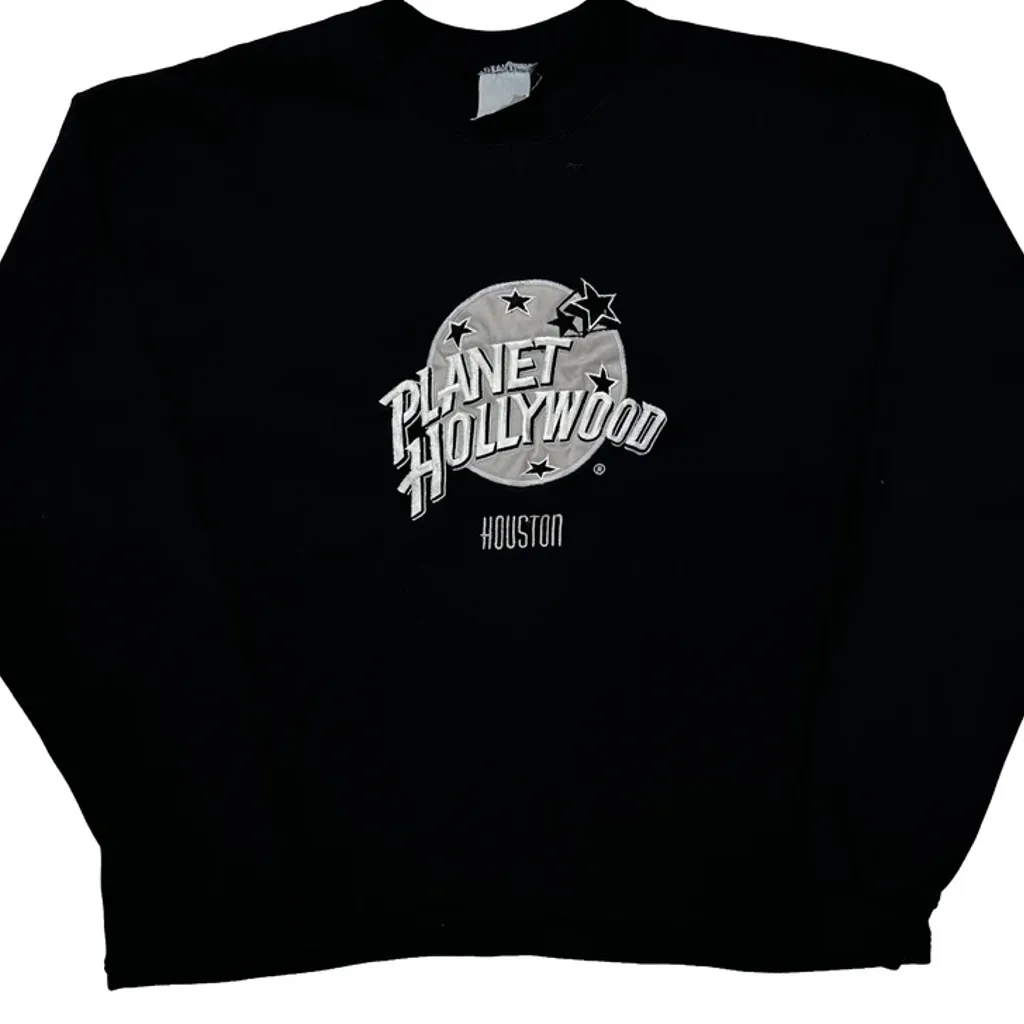 Houston Planet Hollywood Graphic Sweatshirt - Large Black Cotton - Image 4