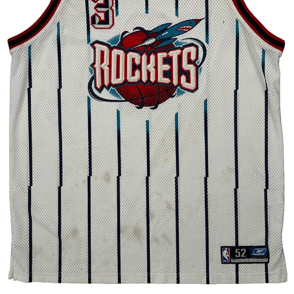 Houston Rockets Reebok Striped Jersey - 2XL White Polyester - Image 5