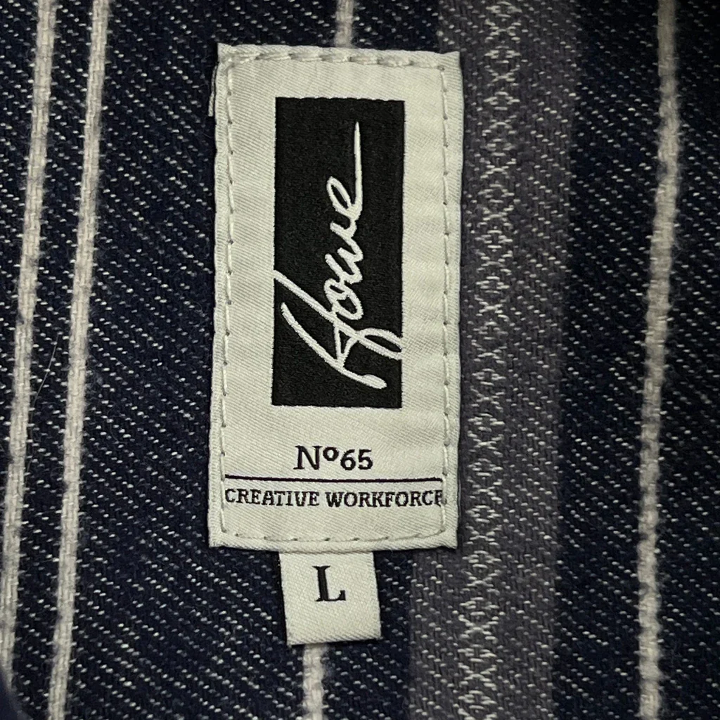 Howe Striped Shirt - Large Blue Cotton - Image 3
