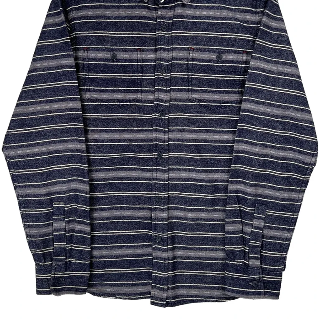 Howe Striped Shirt - Large Blue Cotton - Image 4